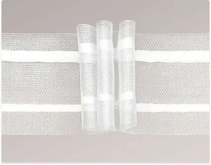 Foto von Faltenband in weiß für Gardinen