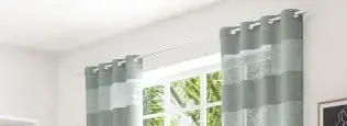 graue Vorhänge und Gardinen