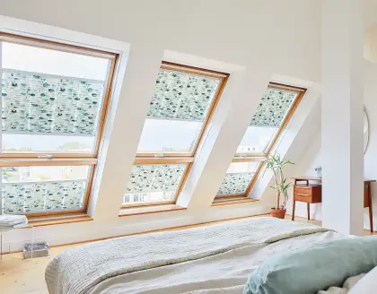 Dachfenster Plissee mit Muster