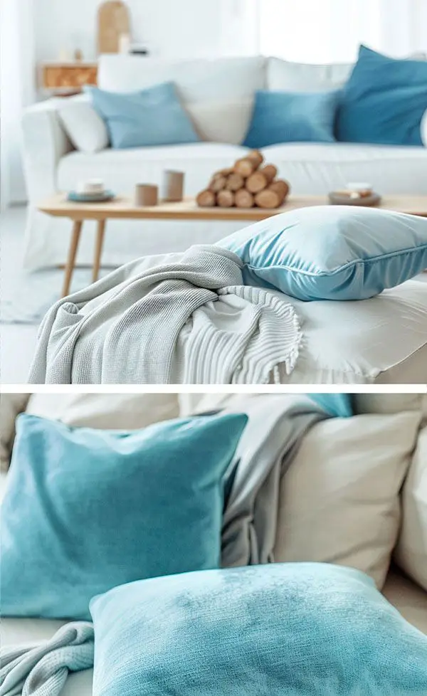 blaue Dekokissen