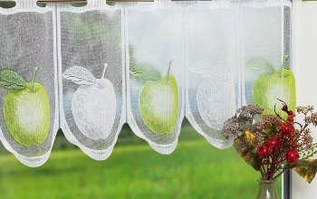 grüne Scheibengardinen, Querbehang grün, Kurzgardine Grün - im Onlineshop bestellen